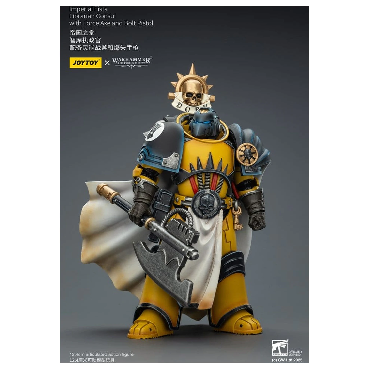 Warhammer Imperial Fists Action Figure Librarian Consul s bojnom sjekirom i Bolt pištoljem 12 cm fotografija proizvoda