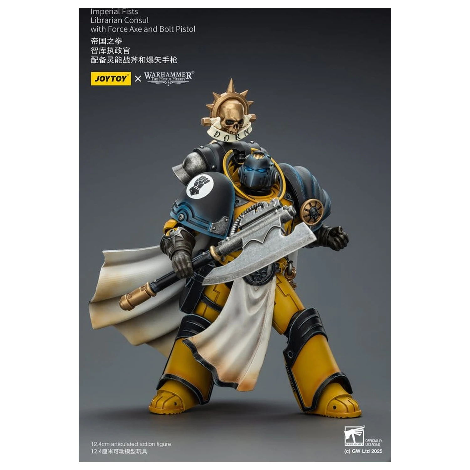 Warhammer Imperial Fists Action Figure Librarian Consul s bojnom sjekirom i Bolt pištoljem 12 cm fotografija proizvoda