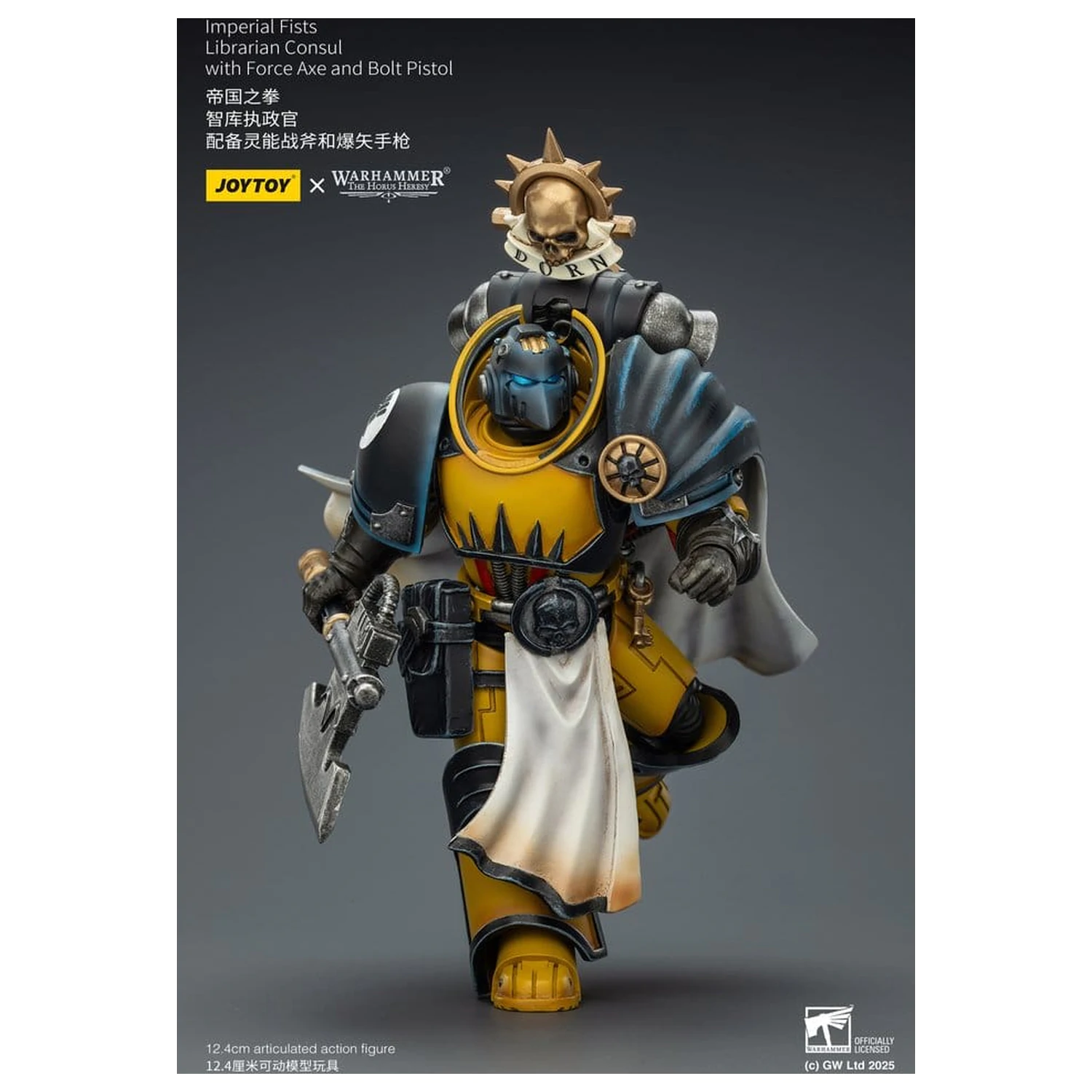Warhammer Imperial Fists Action Figure Librarian Consul s bojnom sjekirom i Bolt pištoljem 12 cm fotografija proizvoda
