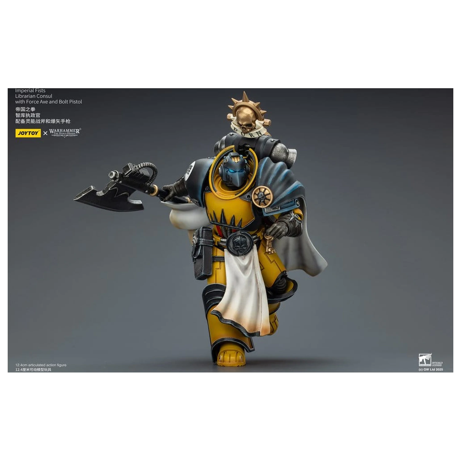 Warhammer Imperial Fists Action Figure Librarian Consul s bojnom sjekirom i Bolt pištoljem 12 cm fotografija proizvoda