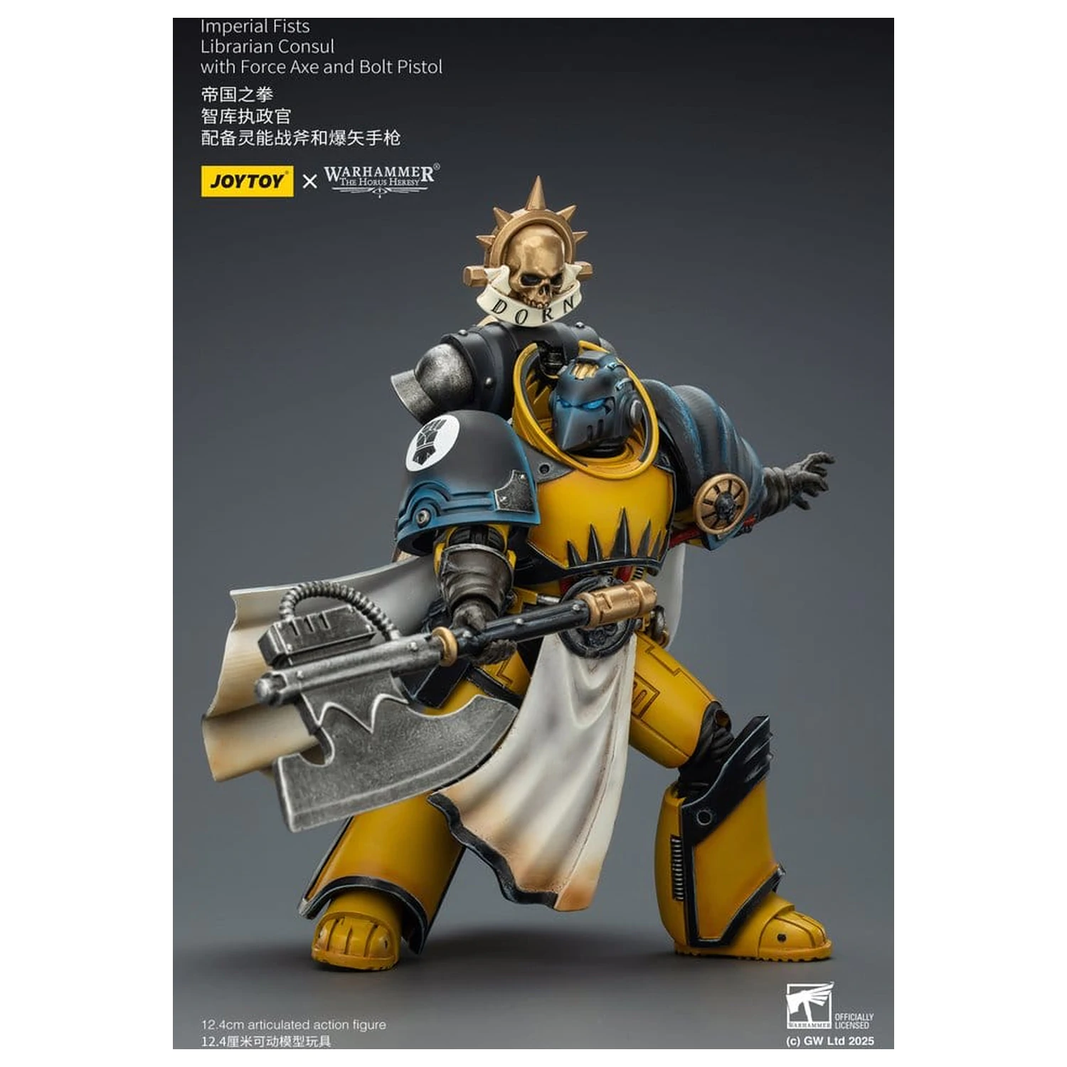 Warhammer Imperial Fists Action Figure Librarian Consul s bojnom sjekirom i Bolt pištoljem 12 cm fotografija proizvoda