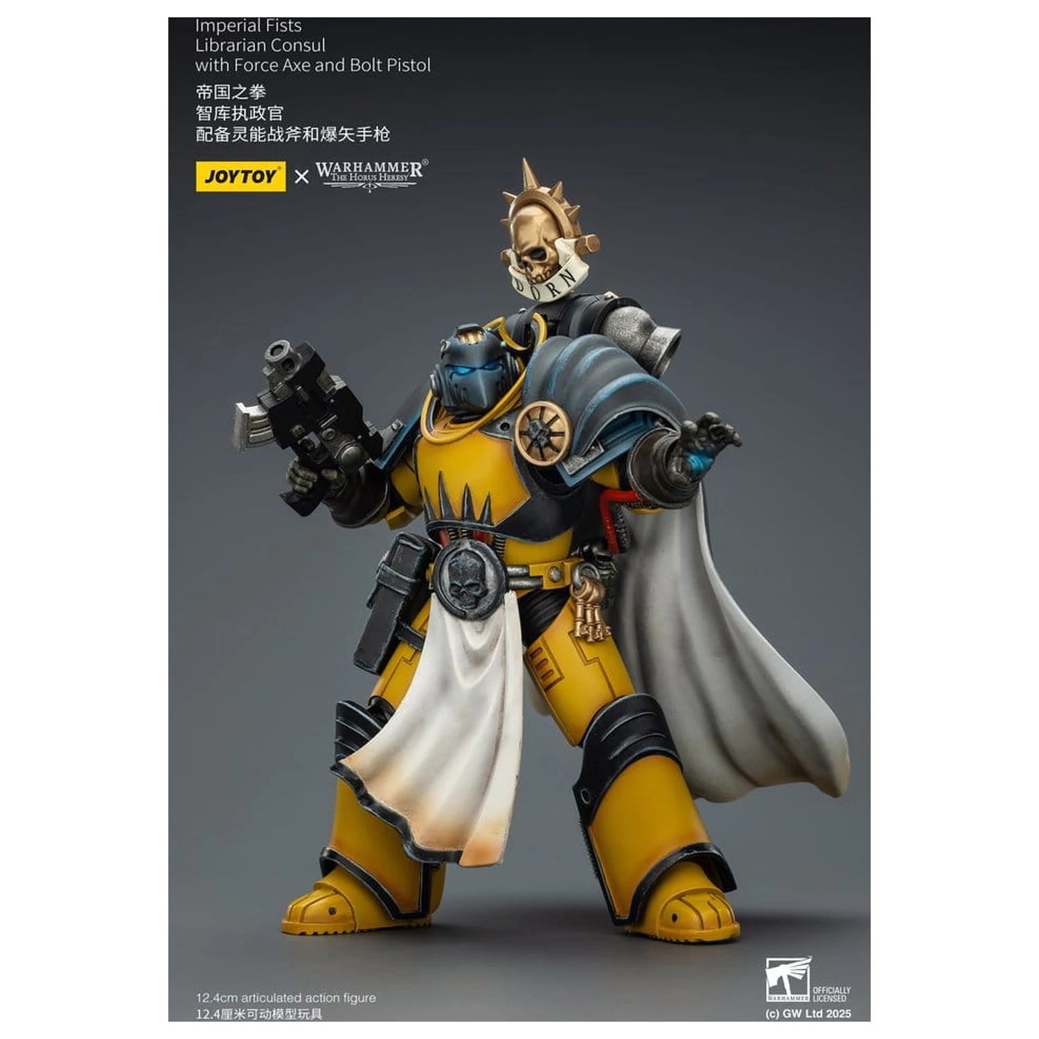Warhammer Imperial Fists Action Figure Librarian Consul s bojnom sjekirom i Bolt pištoljem 12 cm fotografija proizvoda