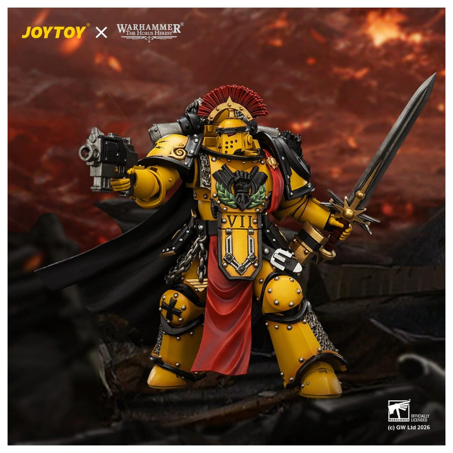 Warhammer akcijska figura Imperial Fists Legion Praetor u Mk III oklopu 13 cm fotografija proizvoda
