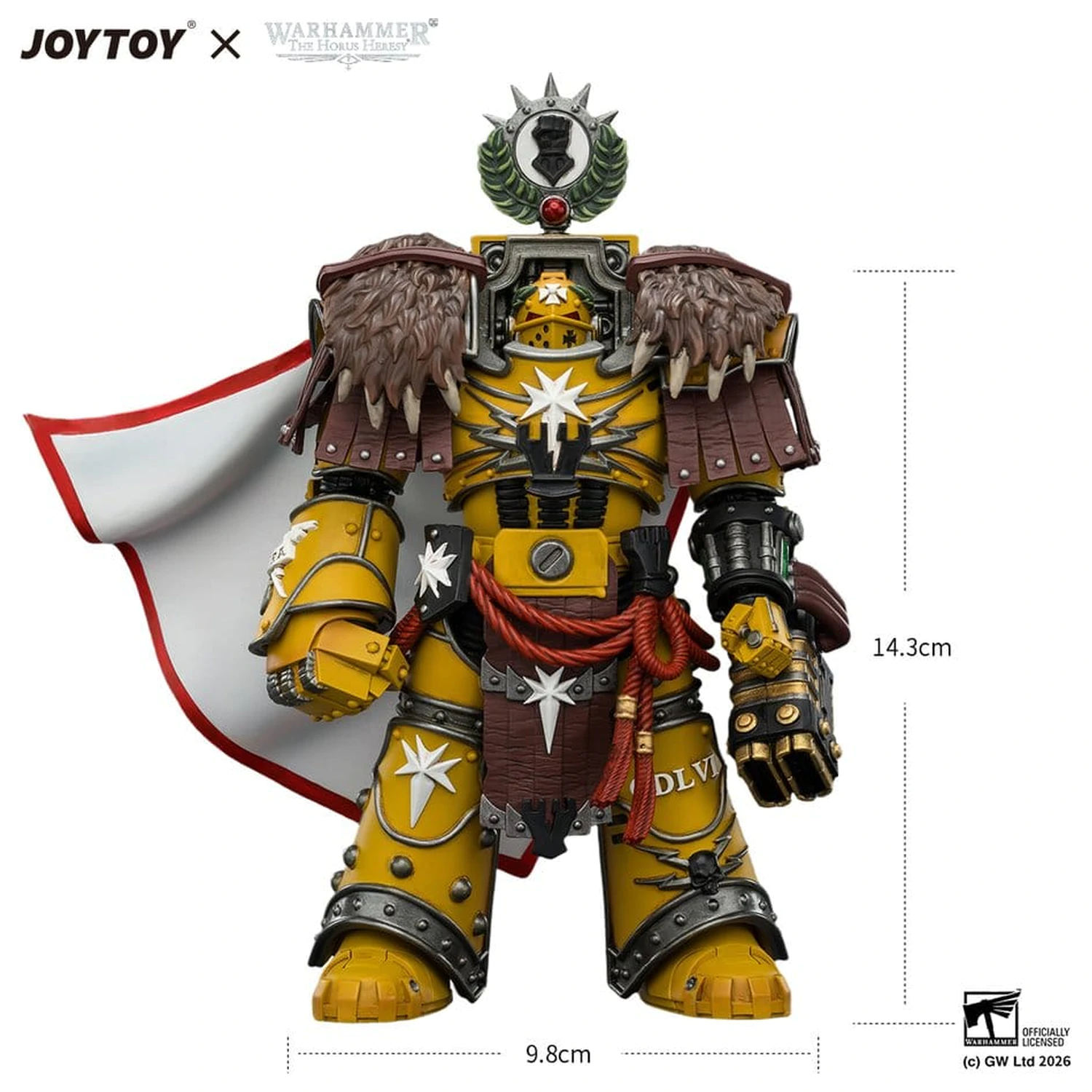 Warhammer Akcijska figura Imperial Fists Lord Castellan Evander Garrius, The Tyrant of Cthonia 14 cm fotografija proizvoda