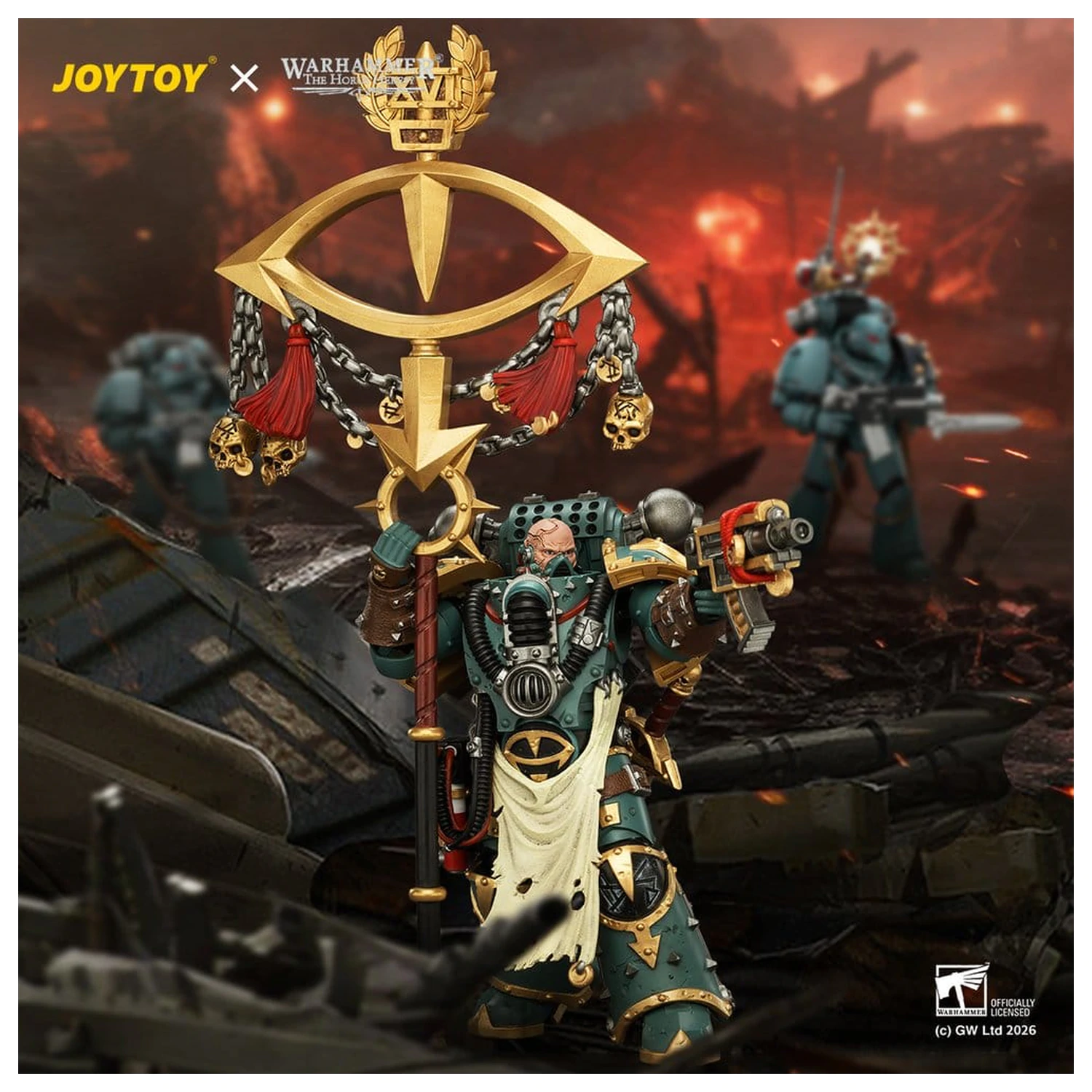 Warhammer akcijska figura Sons of Horus Maloghurst the Twisted, the Warmaster's Equerry 13 cm fotografija proizvoda