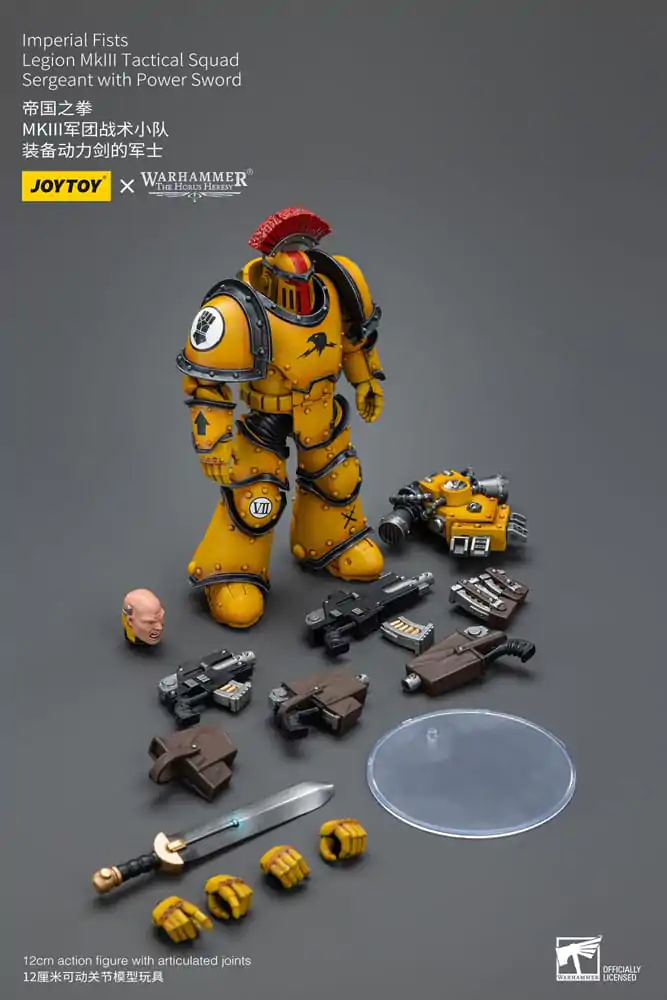 Warhammer The Horus Heresy akcijska figura 1/18 Imperial Fists Legion MkIII Tactical Squad narednik s Power Sword 12 cm fotografija proizvoda