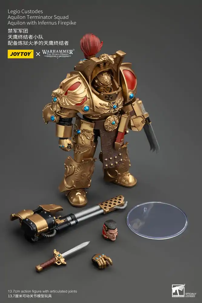 Warhammer The Horus Heresy akcijska figura 1/18 Legio Custodes Aquilon Terminator Squad Aquilon s Infernus Firepike 14 cm fotografija proizvoda