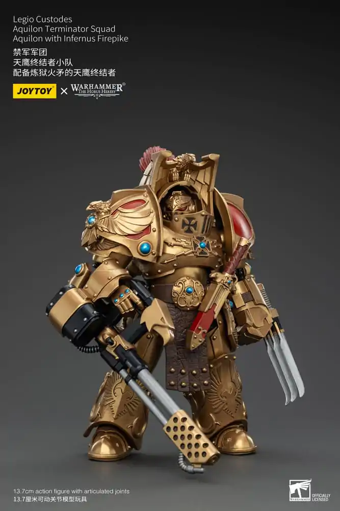 Warhammer The Horus Heresy akcijska figura 1/18 Legio Custodes Aquilon Terminator Squad Aquilon s Infernus Firepike 14 cm fotografija proizvoda