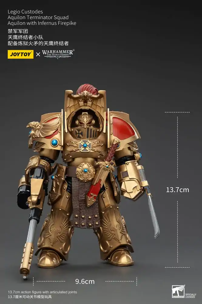 Warhammer The Horus Heresy akcijska figura 1/18 Legio Custodes Aquilon Terminator Squad Aquilon s Infernus Firepike 14 cm fotografija proizvoda