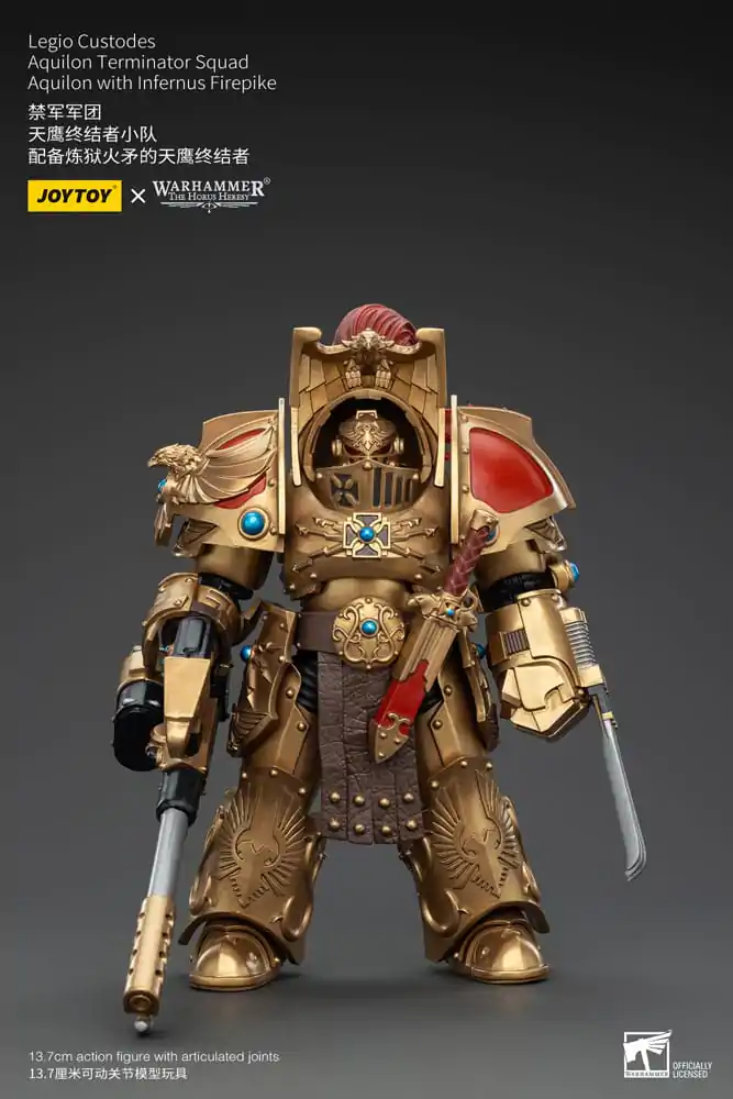 Warhammer The Horus Heresy akcijska figura 1/18 Legio Custodes Aquilon Terminator Squad Aquilon s Infernus Firepike 14 cm fotografija proizvoda