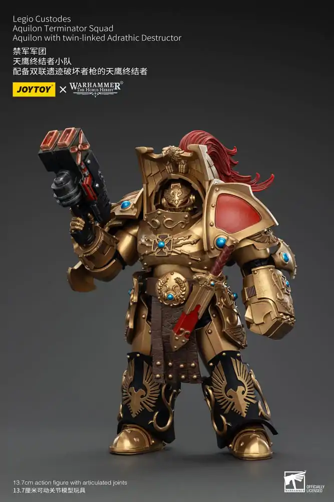 Warhammer The Horus Heresy akcijska figura 1/18 Legio Custodes Aquilon Terminator odred Aquilon s dvostruko povezanim Adrathic Destructor 14 cm fotografija proizvoda