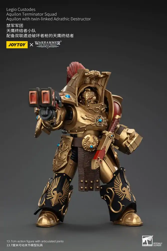 Warhammer The Horus Heresy akcijska figura 1/18 Legio Custodes Aquilon Terminator odred Aquilon s dvostruko povezanim Adrathic Destructor 14 cm fotografija proizvoda