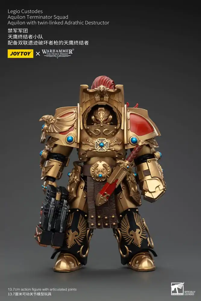 Warhammer The Horus Heresy akcijska figura 1/18 Legio Custodes Aquilon Terminator odred Aquilon s dvostruko povezanim Adrathic Destructor 14 cm fotografija proizvoda