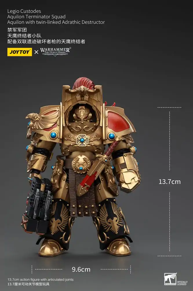 Warhammer The Horus Heresy akcijska figura 1/18 Legio Custodes Aquilon Terminator odred Aquilon s dvostruko povezanim Adrathic Destructor 14 cm fotografija proizvoda