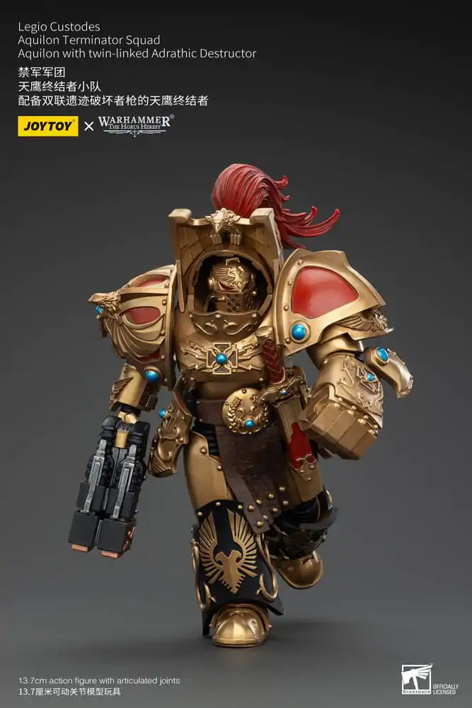 Warhammer The Horus Heresy akcijska figura 1/18 Legio Custodes Aquilon Terminator odred Aquilon s dvostruko povezanim Adrathic Destructor 14 cm fotografija proizvoda