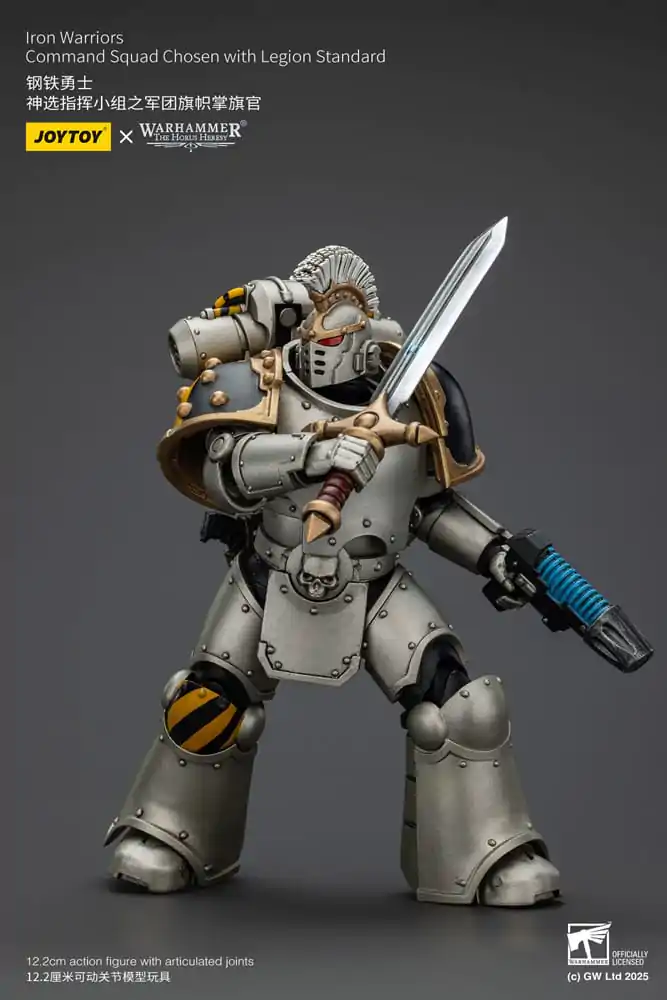 Warhammer The Horus Heresy Action figura 1/18 Iron Warriors Command Squad Chosen s Legion Standardom 12 cm fotografija proizvoda