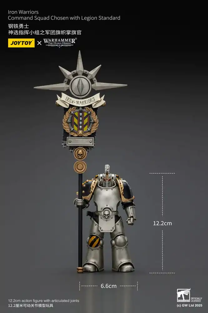 Warhammer The Horus Heresy Action figura 1/18 Iron Warriors Command Squad Chosen s Legion Standardom 12 cm fotografija proizvoda