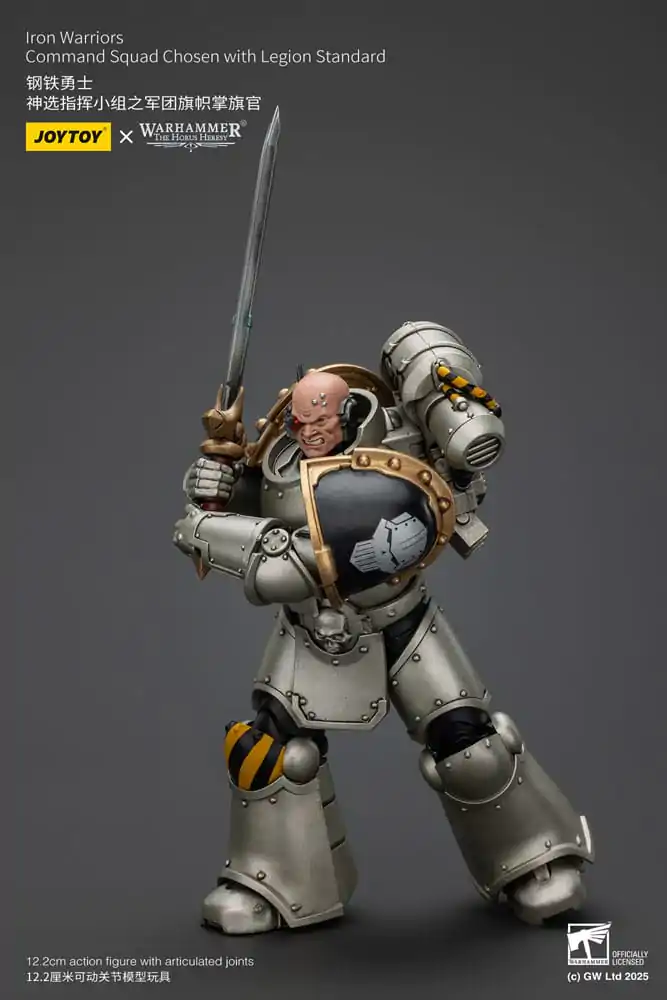 Warhammer The Horus Heresy Action figura 1/18 Iron Warriors Command Squad Chosen s Legion Standardom 12 cm fotografija proizvoda