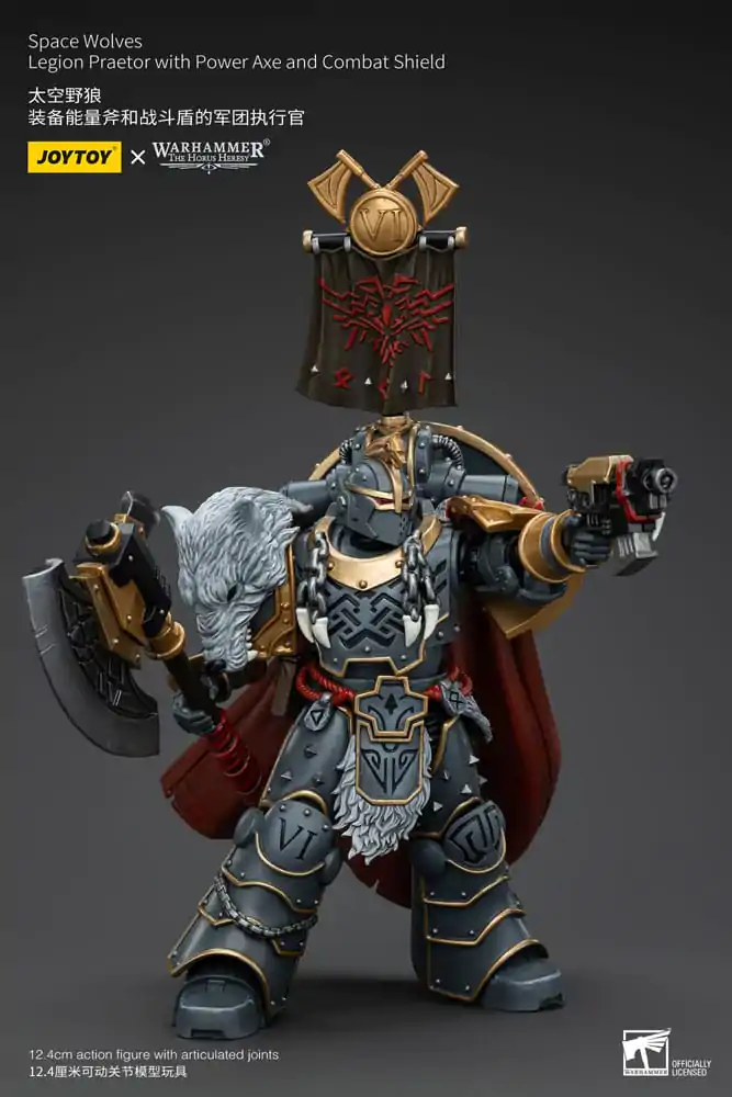 Warhammer The Horus Heresy akcijska figura 1/18 Space Wolves Legion Praetor s Power Axe i Combat Shield 12 cm fotografija proizvoda