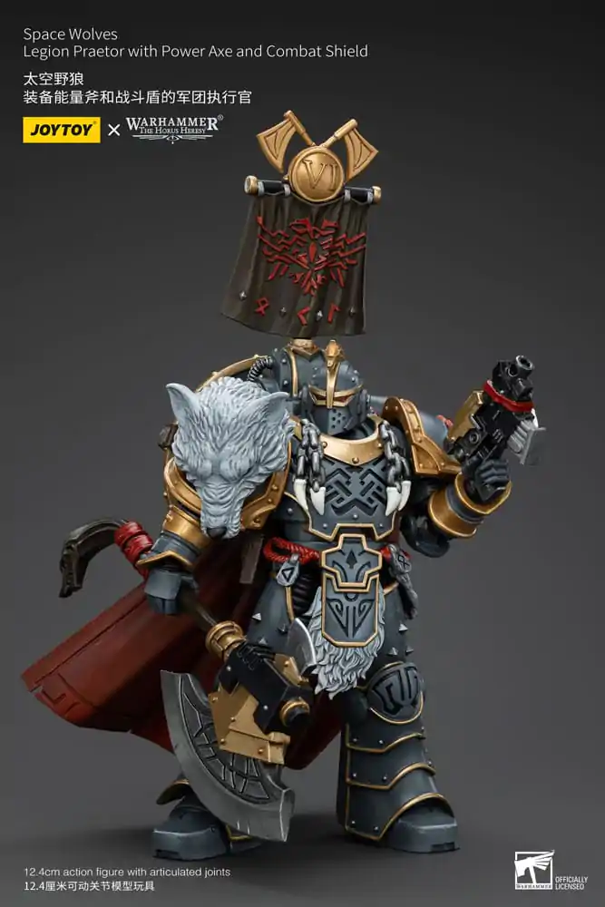 Warhammer The Horus Heresy akcijska figura 1/18 Space Wolves Legion Praetor s Power Axe i Combat Shield 12 cm fotografija proizvoda