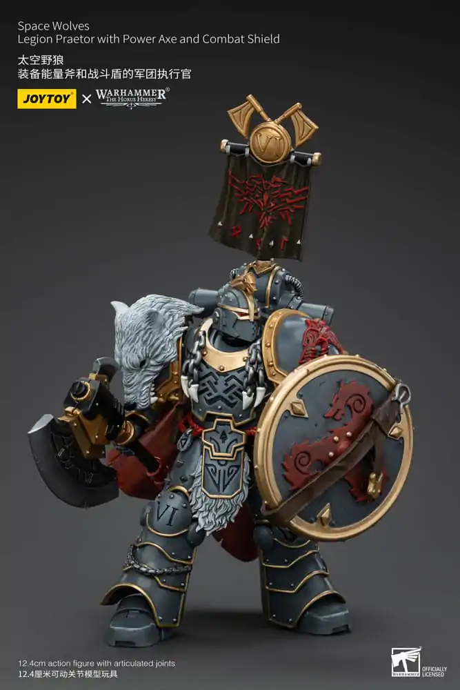 Warhammer The Horus Heresy akcijska figura 1/18 Space Wolves Legion Praetor s Power Axe i Combat Shield 12 cm fotografija proizvoda