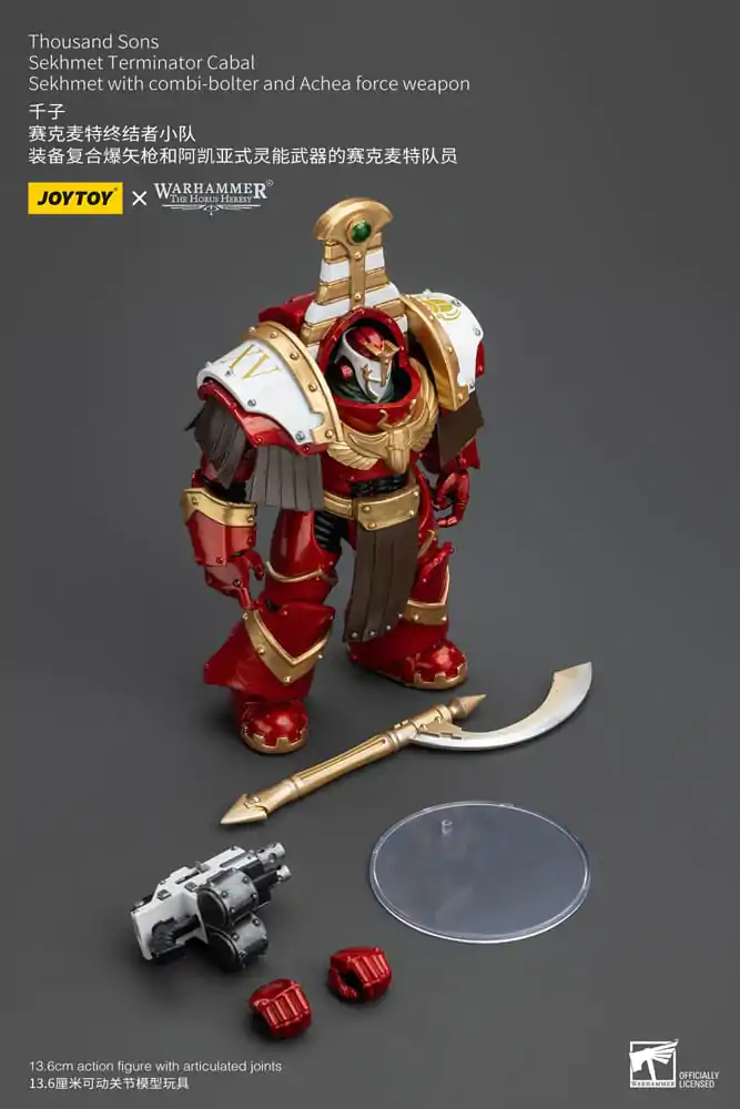 Warhammer The Horus Heresy akcijska figura 1/18 Thousand Sons Sekhmet Terminator Cabal Sekhmet s Combi-Bolterom i Achea Force oružjem 14 cm fotografija proizvoda