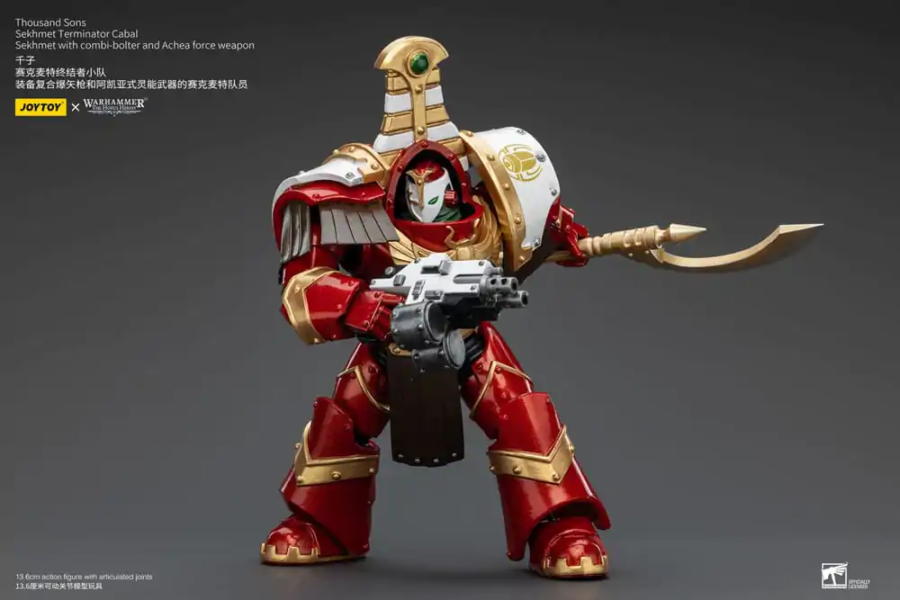 Warhammer The Horus Heresy akcijska figura 1/18 Thousand Sons Sekhmet Terminator Cabal Sekhmet s Combi-Bolterom i Achea Force oružjem 14 cm fotografija proizvoda