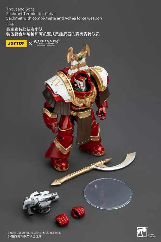 Warhammer The Horus Heresy akcijska figura 1/18 Thousand Sons Sekhmet Terminator Cabal Sekhmet s Combi-Meltom i Achea Force oružjem 14 cm fotografija proizvoda