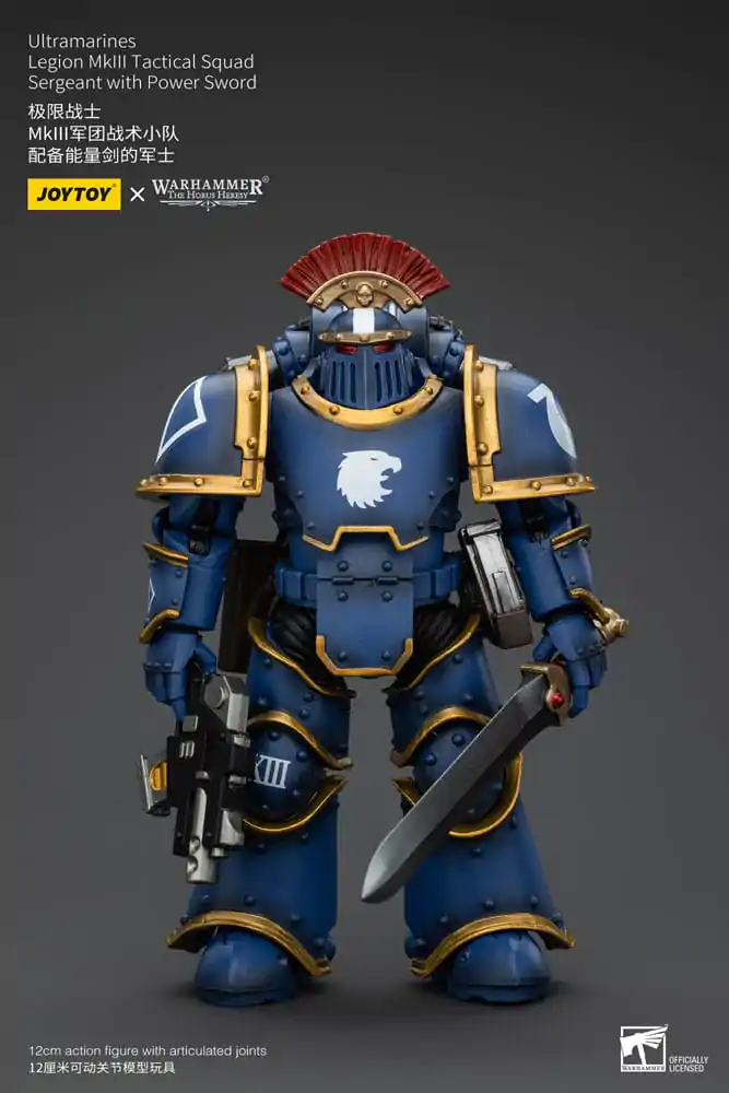 Warhammer The Horus Heresy akcijska figura 1/18 Ultramarines Legion MKIII Tactical Squad Sergeant s Power Sword 12 cm fotografija proizvoda