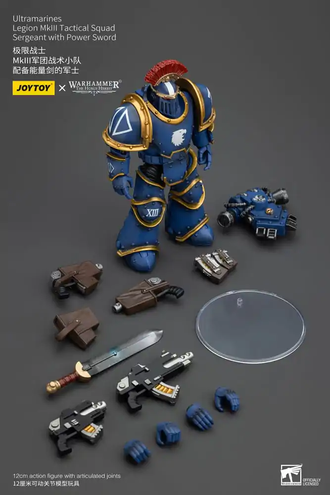 Warhammer The Horus Heresy akcijska figura 1/18 Ultramarines Legion MKIII Tactical Squad Sergeant s Power Sword 12 cm fotografija proizvoda