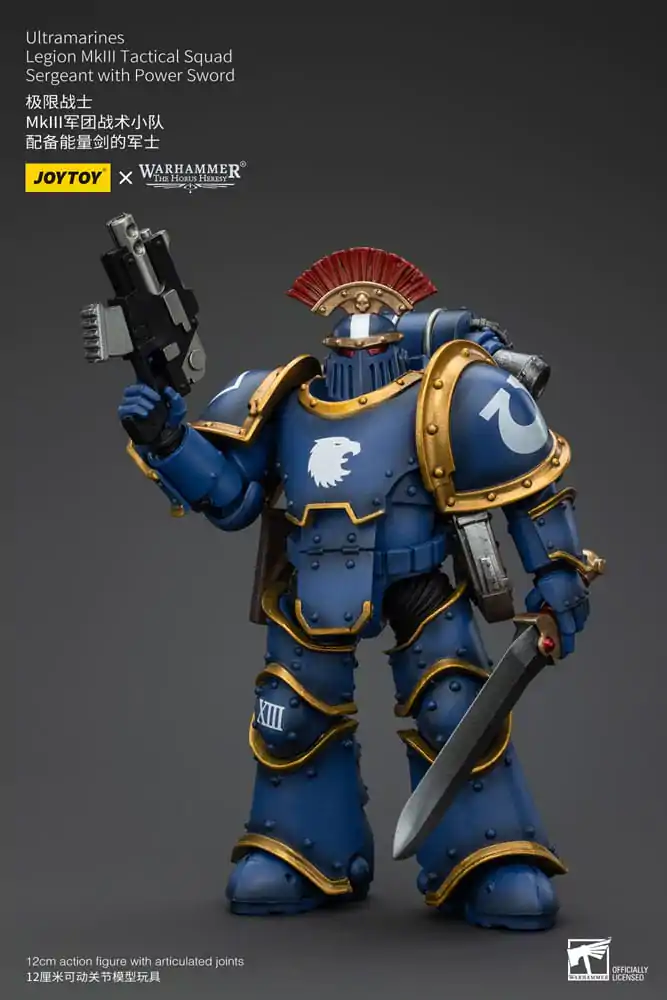 Warhammer The Horus Heresy akcijska figura 1/18 Ultramarines Legion MKIII Tactical Squad Sergeant s Power Sword 12 cm fotografija proizvoda