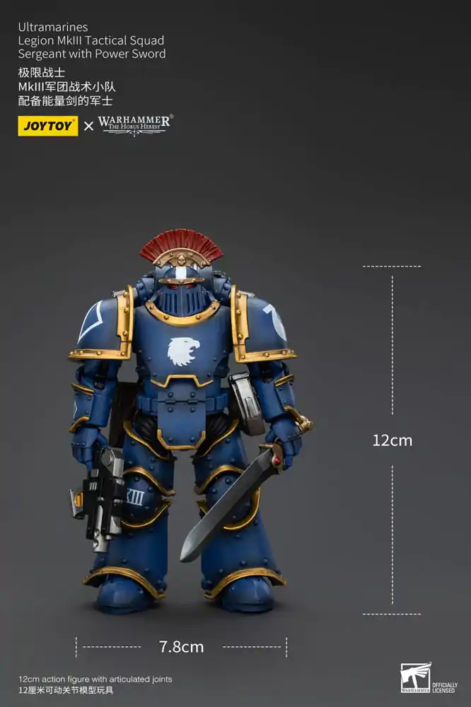 Warhammer The Horus Heresy akcijska figura 1/18 Ultramarines Legion MKIII Tactical Squad Sergeant s Power Sword 12 cm fotografija proizvoda