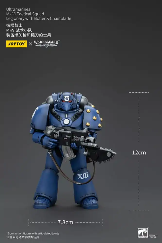 Warhammer The Horus Heresy akcijska figura 1/18 Ultramarines MK VI Tactical Squad pripadnik legije s Bolterom & Chainblade 12 cm fotografija proizvoda