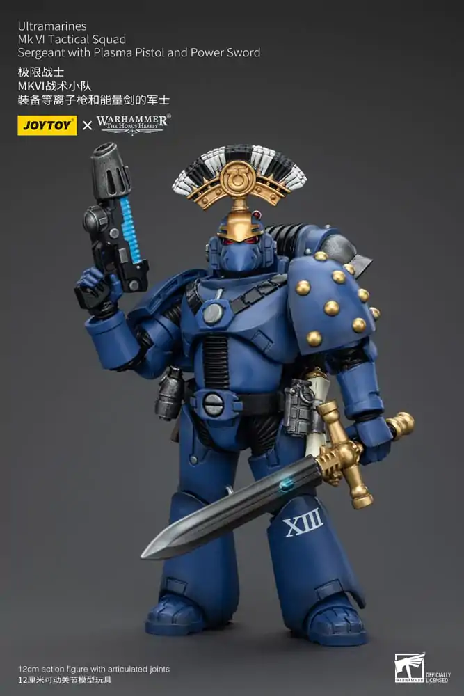 Warhammer The Horus Heresy akcijska figura 1/18 Ultramarines MK VI Tactical Squad narednik s plazma pištoljem i Power Sword 12 cm fotografija proizvoda