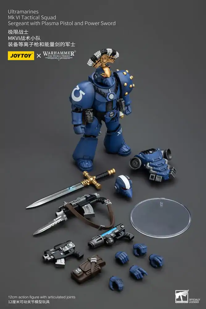 Warhammer The Horus Heresy akcijska figura 1/18 Ultramarines MK VI Tactical Squad narednik s plazma pištoljem i Power Sword 12 cm fotografija proizvoda