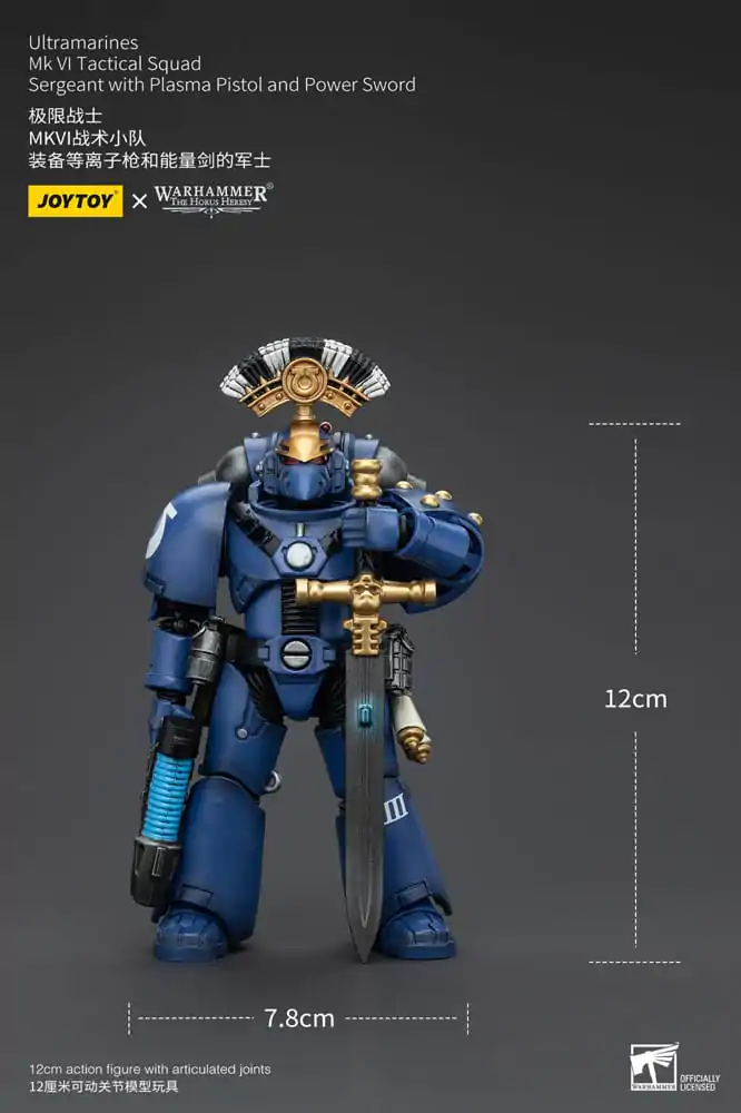 Warhammer The Horus Heresy akcijska figura 1/18 Ultramarines MK VI Tactical Squad narednik s plazma pištoljem i Power Sword 12 cm fotografija proizvoda