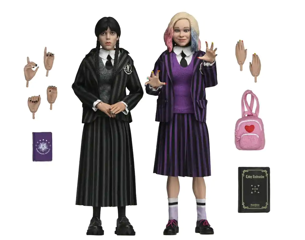 Wednesday Action Figures 2 Pack Wednesday Addams (Nevermore Uniform) and Enid 20 cm Figurice fotografija proizvoda