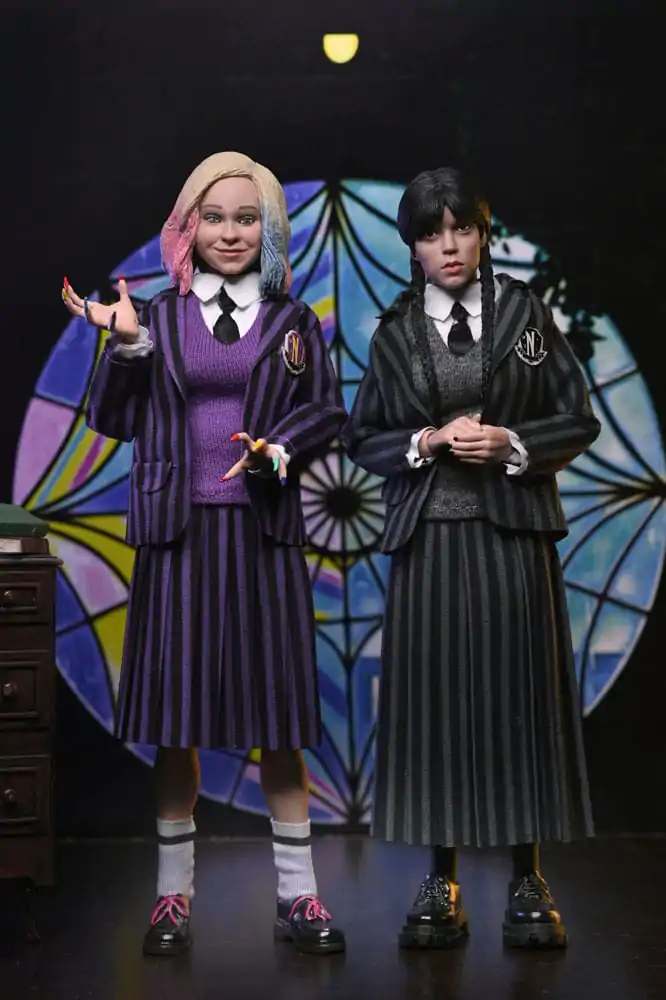 Wednesday Action Figures 2 Pack Wednesday Addams (Nevermore Uniform) and Enid 20 cm Figurice fotografija proizvoda