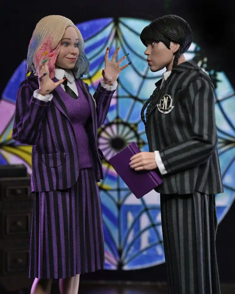 Wednesday Action Figures 2 Pack Wednesday Addams (Nevermore Uniform) and Enid 20 cm Figurice fotografija proizvoda