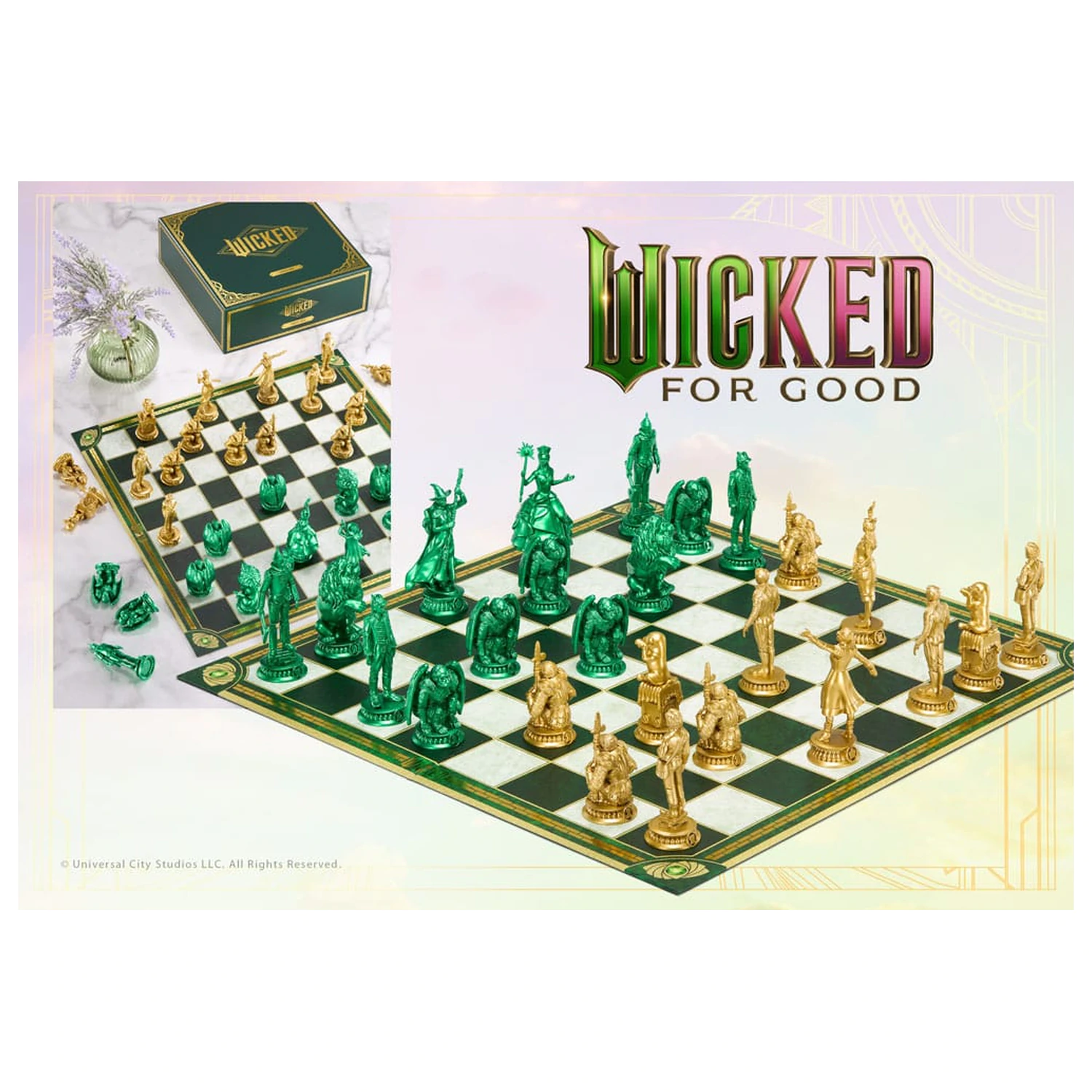 Wicked: For Good Chess Set Shiz vs. Emerald City šah set fotografija proizvoda