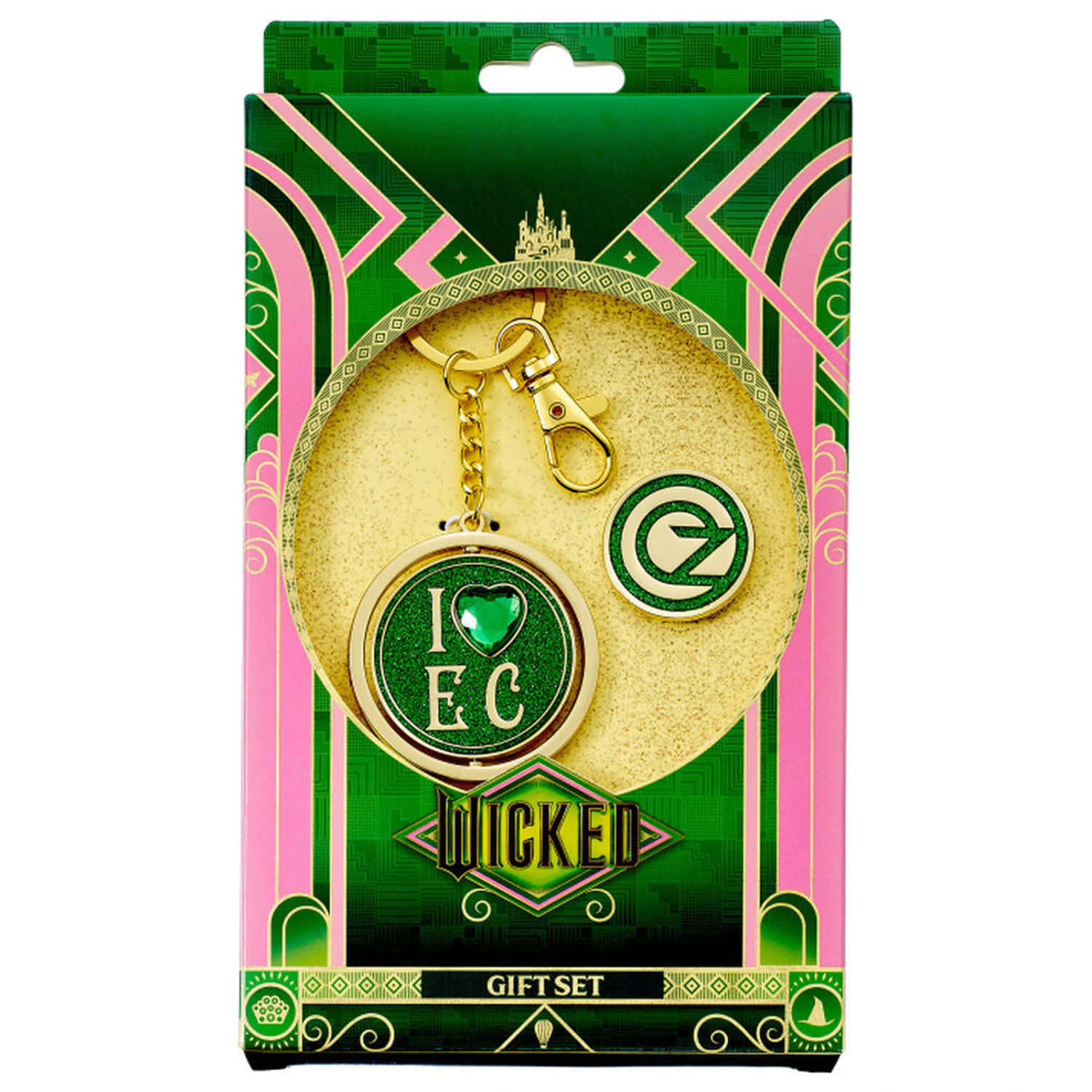 Wicked I love Emerald City Oz Logo privjesak za ključeve & set bedževa fotografija proizvoda