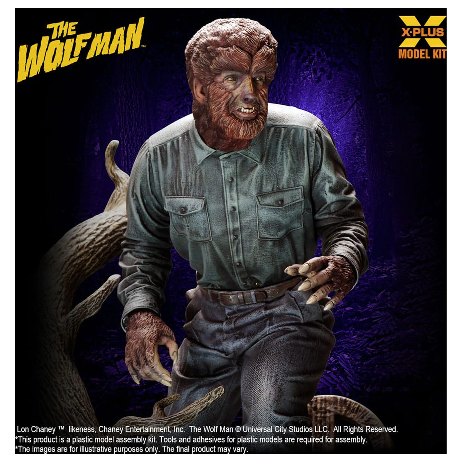 Wolf Man set plastičnih modela 1/8 Lon Chaney Jr. as Wolf Man 22 cm fotografija proizvoda