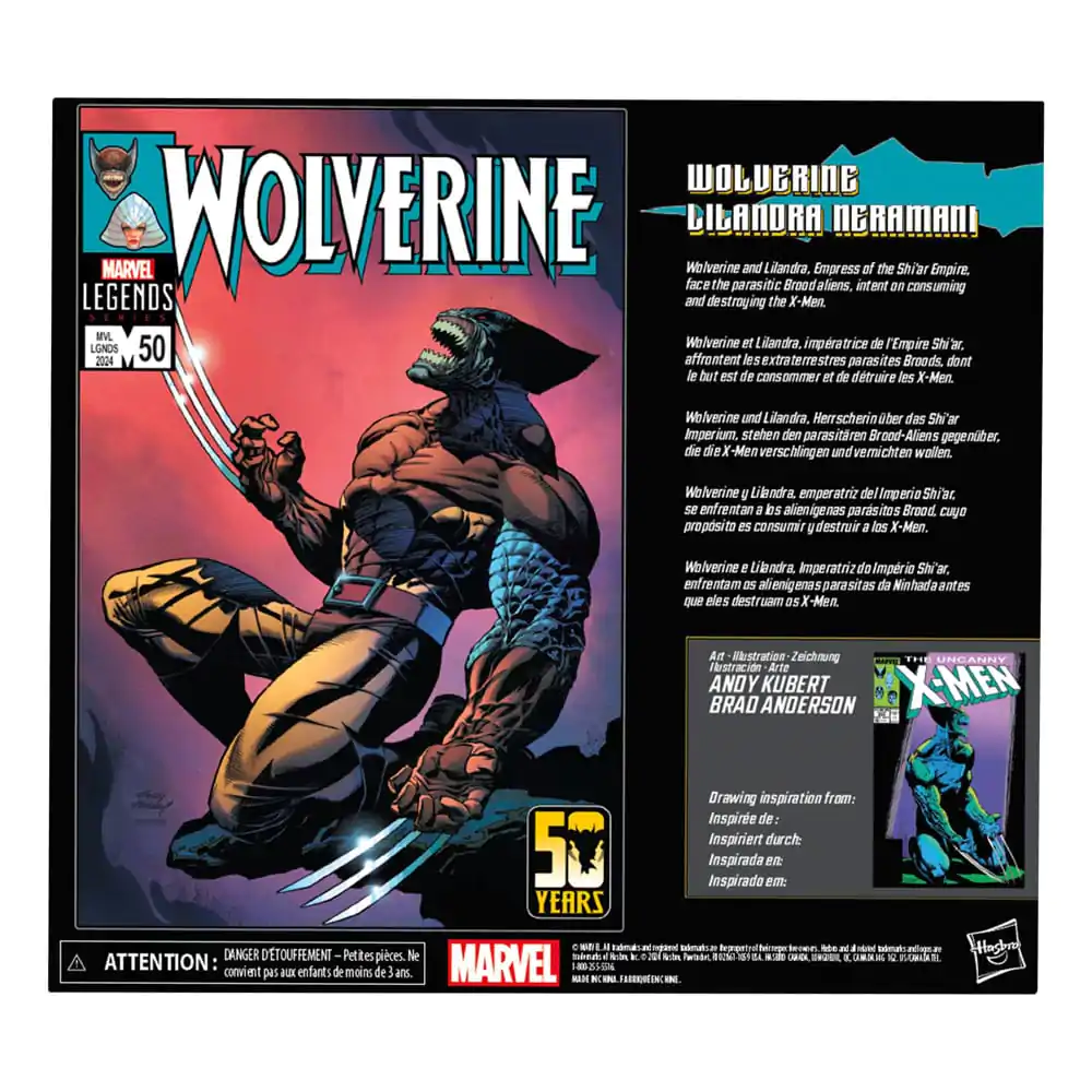 Wolverine 50th Anniversary Marvel Legends akcijska figura 2-Pack Wolverine & Lilandra Neramani 15 cm fotografija proizvoda