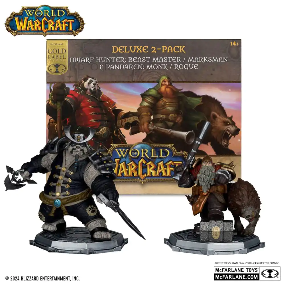 World of Warcraft PVC Kip Set od 2 1/12 Patuljak Lovac: Beast Master & Pandaren: Redovnik (Gold Label) 15 cm fotografija proizvoda