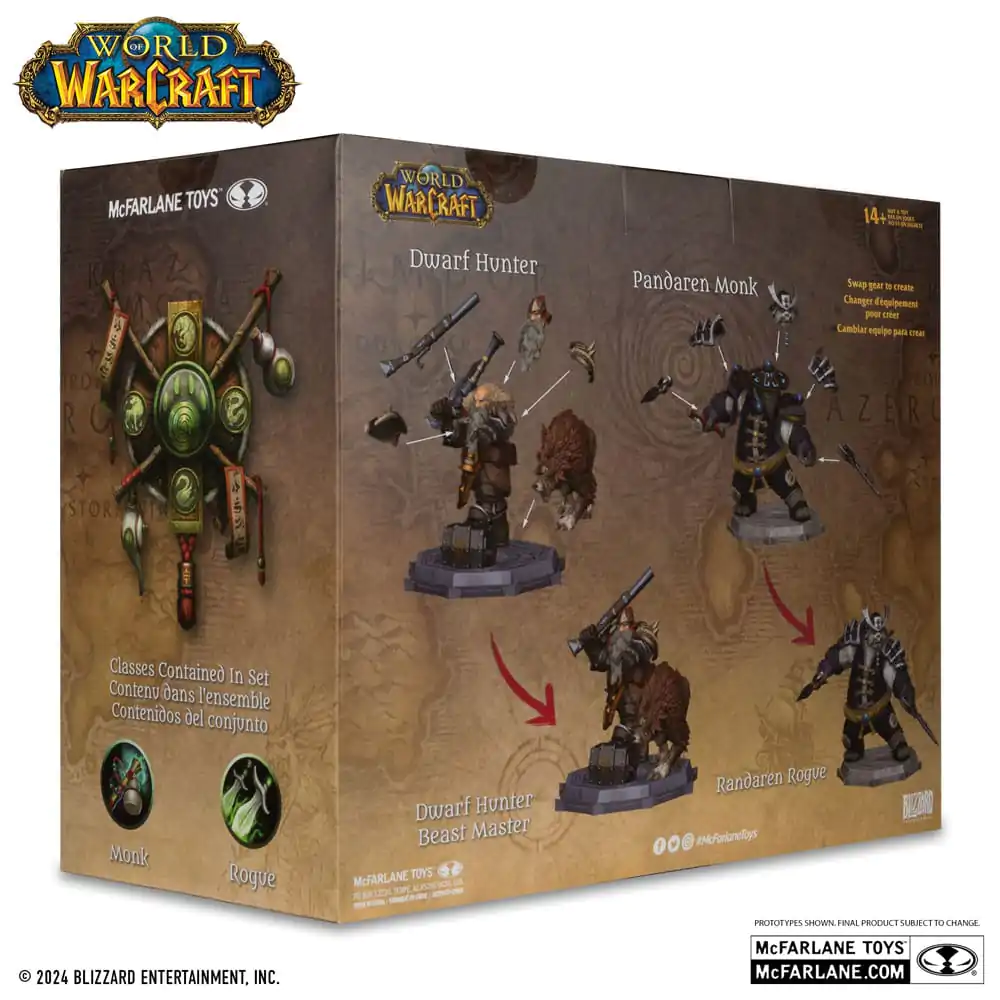 World of Warcraft PVC Kip Set od 2 1/12 Patuljak Lovac: Beast Master & Pandaren: Redovnik (Gold Label) 15 cm fotografija proizvoda