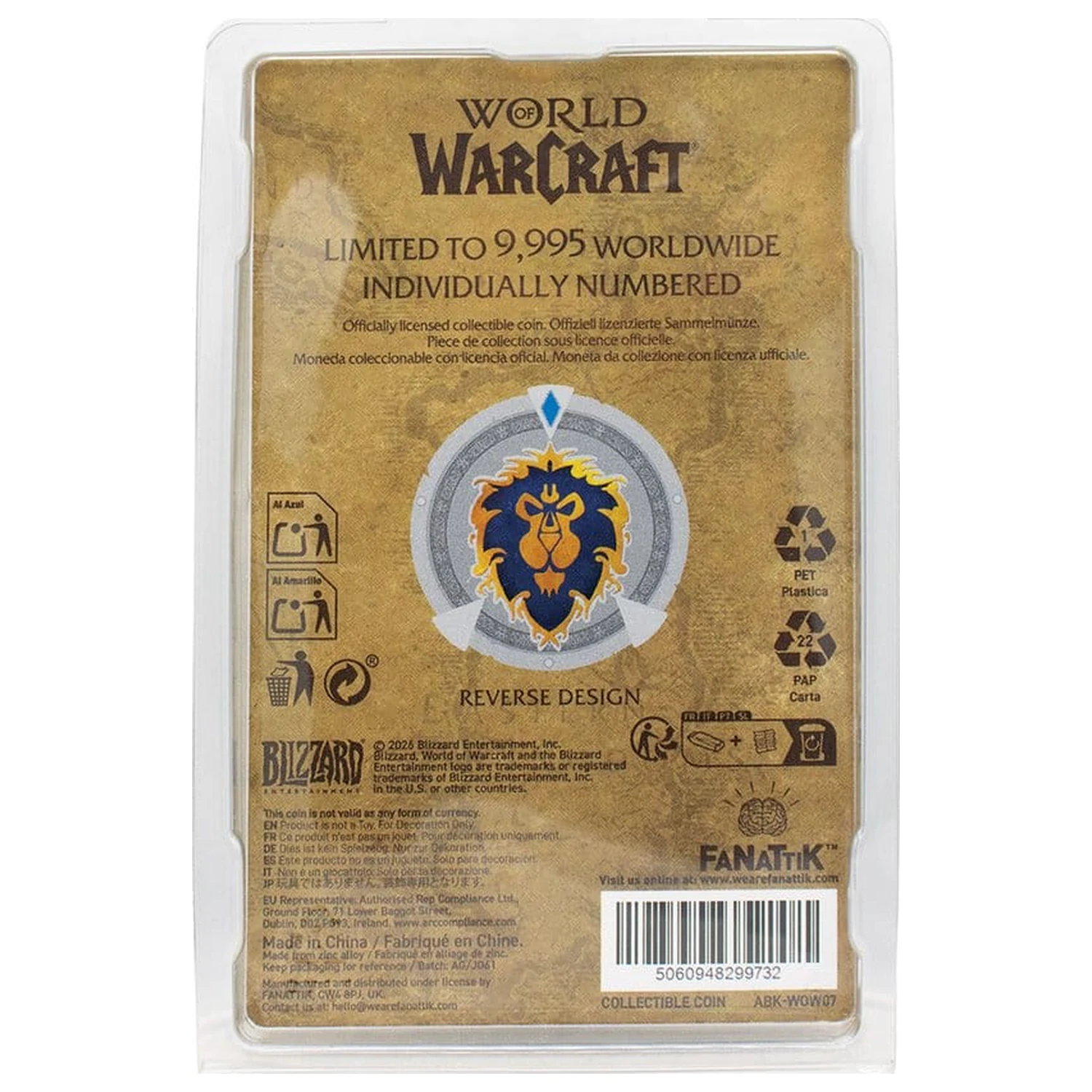 World of Warcraft kolekcionarski novčić Faction Limited Edition fotografija proizvoda