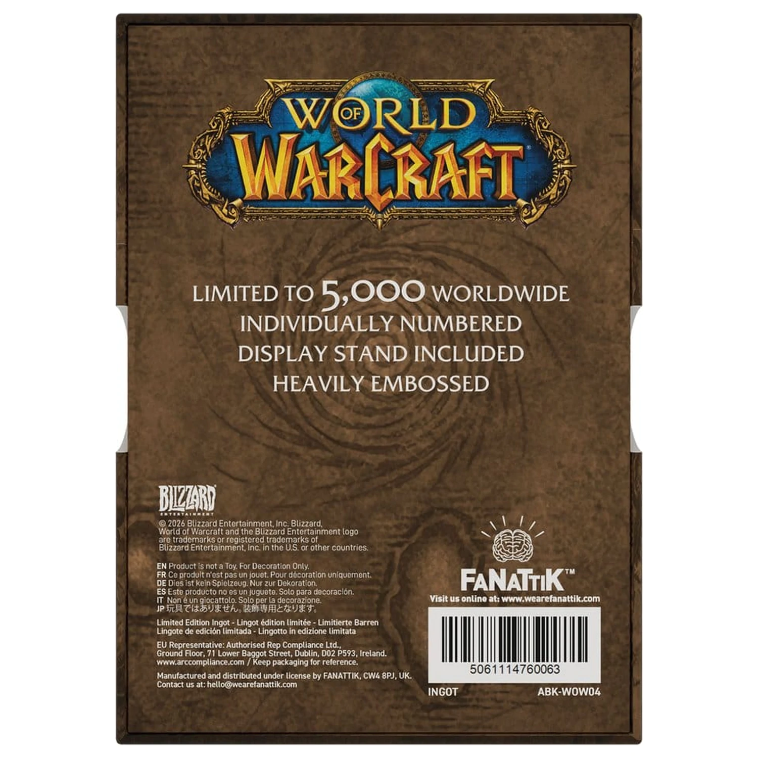 World of Warcraft Korice za polugu Limited Edition fotografija proizvoda