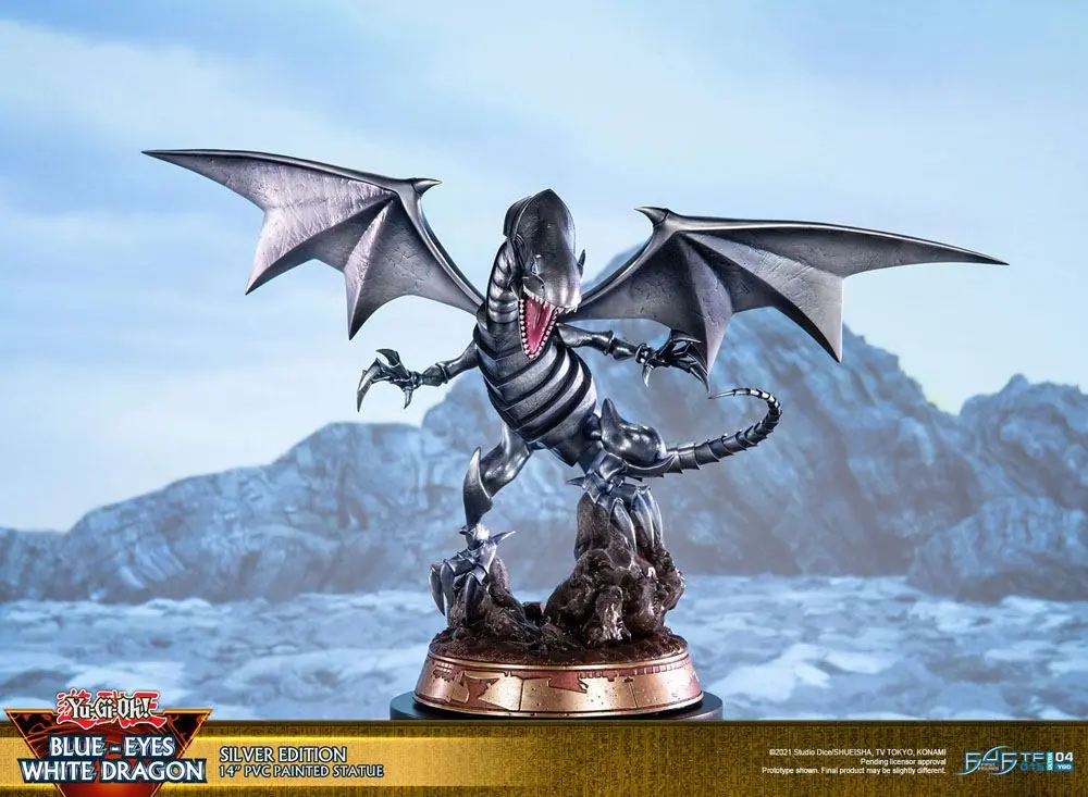 Yu-Gi-Oh! PVC kip Plavi zmaj bijelih očiju Srebrno izdanje 35 cm fotografija proizvoda