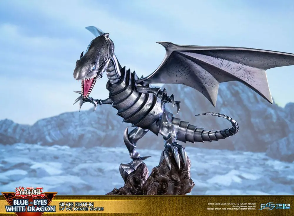 Yu-Gi-Oh! PVC kip Plavi zmaj bijelih očiju Srebrno izdanje 35 cm fotografija proizvoda