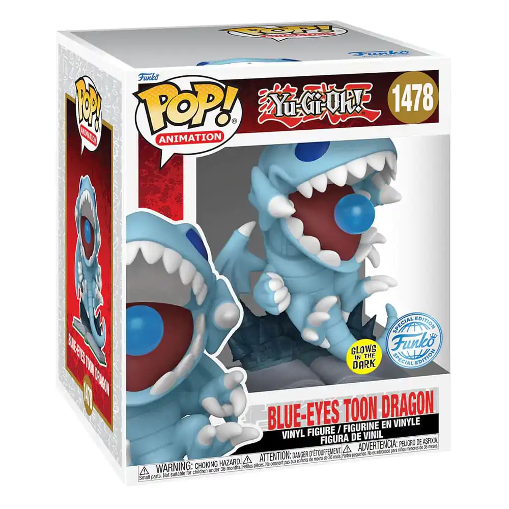Yu-Gi-Oh! Super Sized Funko POP! Animation Vinilna Figura Blue-Eyes Toon Dragon (GITD) Special Edition 15 cm fotografija proizvoda